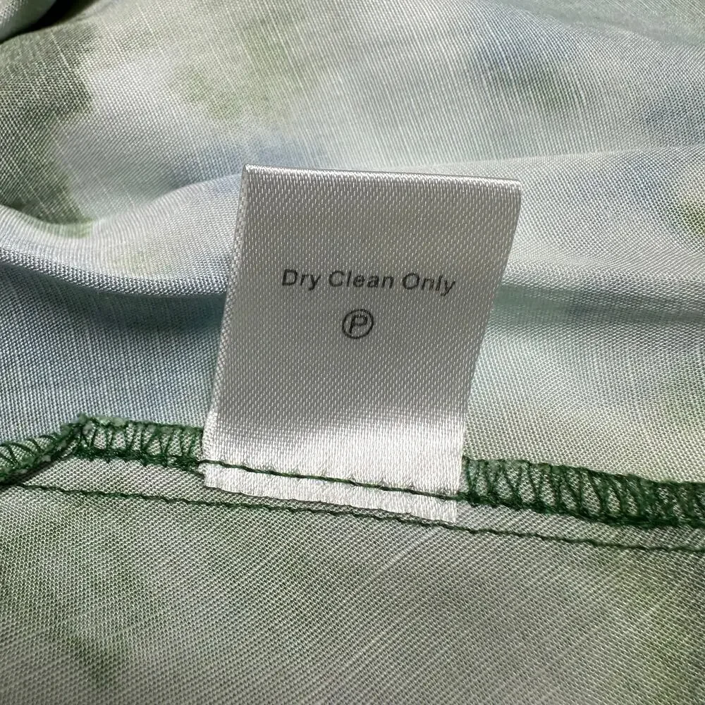 Tuckernuck Dress Womens Medium Green Deep Lagoon Tate Pleated Mini Long Sleeve - Picture 7 of 10